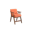 Stella 26 Inch Counter Height Chair, Orange Fabric, Cushions, Brown Wood  By Casagear Home