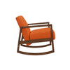 Clovi 32 Inch Rocker Accent Chair Orange Fabric Foam Cushions Brown Wood By Casagear Home BM316704