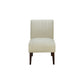 Paula 30 Inch Accent Chair White Fabric Channel Tufted Back Brown Wood By Casagear Home BM316710