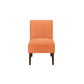 Paula 30 Inch Accent Chair Orange Fabric Channel Tufted Back Brown Wood By Casagear Home BM316713