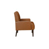 Swan 29 Inch Accent Chair Brown Faux Leather Dark Espresso Wood Legs By Casagear Home BM316714