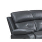 Lara 60 Inch Manual Recliner Loveseat Plush Gray Faux Leather Pine Wood By Casagear Home BM316717