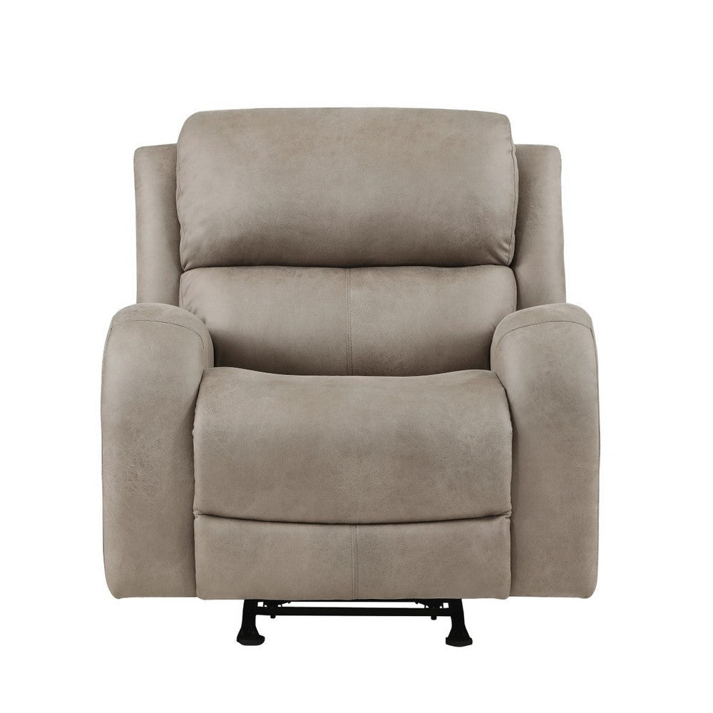 Patsy 38 Inch Manual Recliner Rocker Chair Brown Microfiber Tufted Back By Casagear Home BM316721