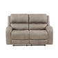 Patsy 62 Inch Manual Double Recliner Loveseat Tufted Brown Microfiber By Casagear Home BM316722