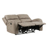 Patsy 62 Inch Manual Double Recliner Loveseat Tufted Brown Microfiber By Casagear Home BM316722