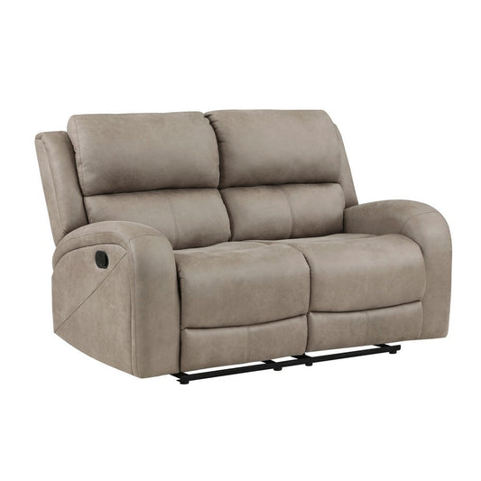 Patsy 62 Inch Manual Double Recliner Loveseat, Tufted Brown Microfiber By Casagear Home