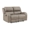 Patsy 62 Inch Manual Double Recliner Loveseat, Tufted Brown Microfiber By Casagear Home