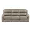 Patsy 85 Inch Manual Double Recliner Sofa Brown Tufted Back Microfiber By Casagear Home BM316723