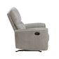 Ray 39 Inch Manual Rocker Recliner Chair Gray Tufted Back Microfiber By Casagear Home BM316724