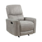 Ray 39 Inch Manual Rocker Recliner Chair Gray Tufted Back Microfiber By Casagear Home BM316724