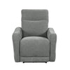 Eddie 38 Inch Power Lay Flat Recliner Chair Gray Chenille Power Headrest By Casagear Home BM316725