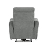 Eddie 38 Inch Power Lay Flat Recliner Chair Gray Chenille Power Headrest By Casagear Home BM316725