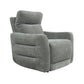 Eddie 38 Inch Power Lay Flat Recliner Chair Gray Chenille Power Headrest By Casagear Home BM316725