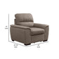 Mindy 38 Inch Chair with Pull Out Ottoman Stitched Tufted Taupe Microfiber By Casagear Home BM316730