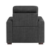 Cliff 37 Inch Chair Pull Out Ottoman Dark Gray Polyester Espresso Wood By Casagear Home BM316731