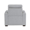 Cliff 37 Inch Chair Pull Out Ottoman Light Gray Polyester Espresso Wood By Casagear Home BM316732