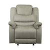 Shelly 41 Inch Manual Glider Recliner Chair Gray Microfiber Solid Wood By Casagear Home BM316736