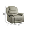 Shelly 41 Inch Manual Glider Recliner Chair Gray Microfiber Solid Wood By Casagear Home BM316736