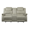 Shelly 74 Inch Manual Double Glider Recliner Loveseat Gray Microfiber By Casagear Home BM316738