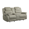 Shelly 74 Inch Manual Double Glider Recliner Loveseat Gray Microfiber By Casagear Home BM316738