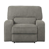 Neo 41 Inch Power Recliner Chair Gray Chenille USB Port Solid Wood By Casagear Home BM316742