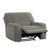 Neo 41 Inch Power Recliner Chair Gray Chenille USB Port Solid Wood By Casagear Home BM316742