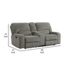 Neo 85 Inch Manual Double Recliner Loveseat Center Console Gray Chenille By Casagear Home BM316743