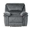 Muir 38 Inch Manual Recliner Chair Tufted Back Gray Microfiber Solid Wood By Casagear Home BM316745