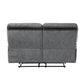 Muir 65 Inch Manual Recliner Loveseat Tufted Gray Microfiber Solid Wood By Casagear Home BM316746