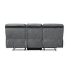 Muir 89 Inch Manual Double Recliner Sofa Gray Microfiber Tufted Back By Casagear Home BM316747