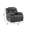 Mady 39 Inch Manual Glider Recliner Chair Gray Microfiber Solid Wood By Casagear Home BM316751