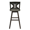 Ati 29 Inch Bar Height Stool Swivel Chairs Set of 2 X Back Distressed Gray Black By Casagear Home BM316753