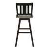 Ati 29 Inch Bar Height Stool Swivel Chairs Set of 2 Vertical Slat Back Gray Black By Casagear Home BM316754