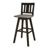 Ati 29 Inch Bar Height Stool Swivel Chairs Set of 2 Vertical Slat Back Gray Black By Casagear Home BM316754