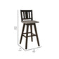 Ati 29 Inch Bar Height Stool Swivel Chairs Set of 2 Vertical Slat Back Gray Black By Casagear Home BM316754