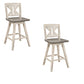 Ati 29 Inch Bar Height Stool Swivel Chairs Set of 2 Divided X Back Gray White By Casagear Home BM316755