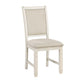 Anji 24 Inch Side Dining Chair Curved Back Beige Polyester Cushioned Seat By Casagear Home BM316758