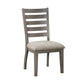 Trea 23 Inch Side Dining Chair Ladder Back Gray Beige Cushioned Seat By Casagear Home BM316759