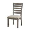 Trea 23 Inch Side Dining Chair Ladder Back Gray Beige Cushioned Seat By Casagear Home BM316759