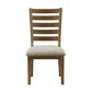 Trea 23 Inch Side Dining Chair Ladder Back Brown Beige Cushioned Seat By Casagear Home BM316760