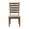 Trea 23 Inch Side Dining Chair Ladder Back Brown Beige Cushioned Seat By Casagear Home BM316760