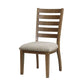 Trea 23 Inch Side Dining Chair Ladder Back Brown Beige Cushioned Seat By Casagear Home BM316760