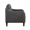 Orry 32 Inch Accent Chair Tufted Back Gray Microfiber Black Solid Wood By Casagear Home BM316764