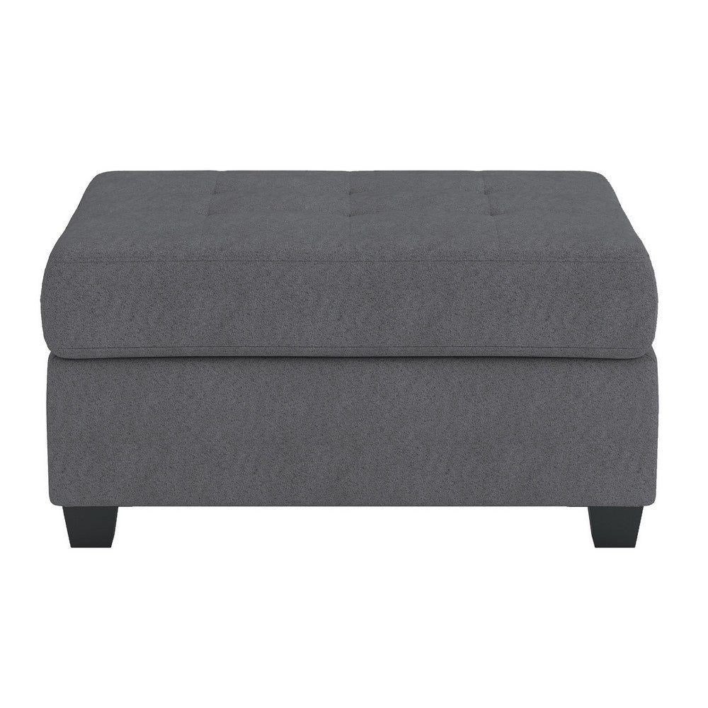 Aston 33 Inch Ottoman Dark Gray Microfiber Interior Storage Solid Wood By Casagear Home BM316767