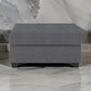 Aston 33 Inch Ottoman, Dark Gray Microfiber, Interior Storage, Solid Wood By Casagear Home