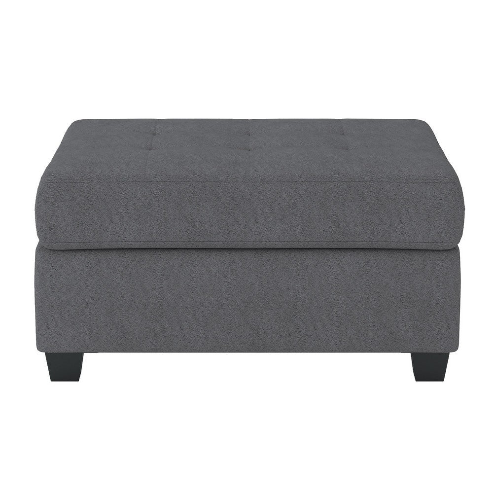 Aston 33 Inch Ottoman Dark Gray Microfiber Interior Storage Solid Wood By Casagear Home BM316767