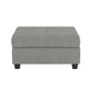 Aston 33 Inch Ottoman Light Gray Microfiber Interior Storage Solid Wood By Casagear Home BM316768