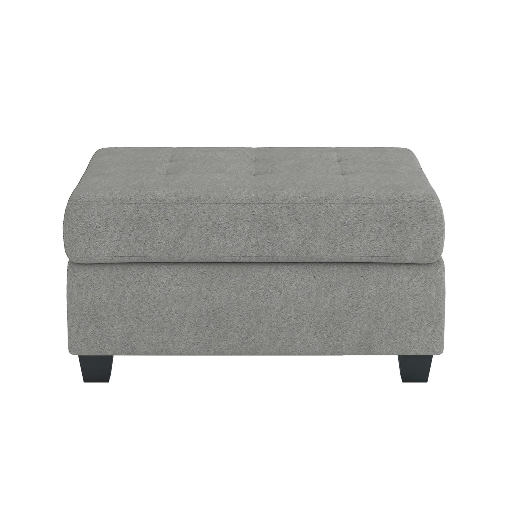 Aston 33 Inch Ottoman Light Gray Microfiber Interior Storage Solid Wood By Casagear Home BM316768