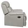 Logan 41 Inch Manual Recliner Chair Silver Gray Top Grain and Faux Leather By Casagear Home BM316777