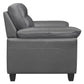 Danny 36 Inch Accent Chair Dark Gray Top Grain and Faux Leather Wood By Casagear Home BM316778